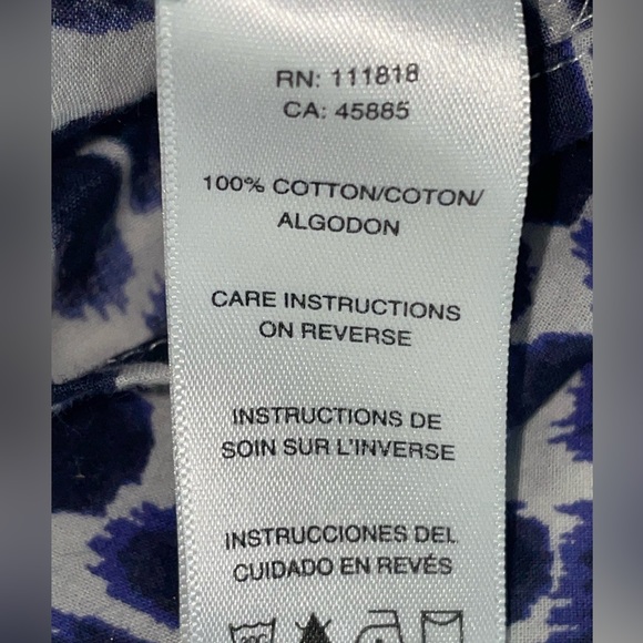 Michael Kors Navy Blue/White Button Top with Button Down or Roll up Sleeves - Picture 14 of 14